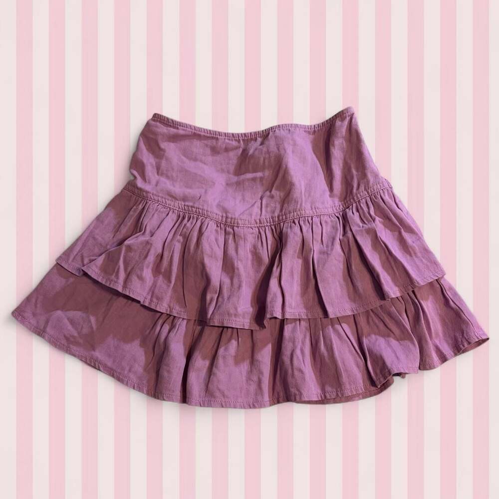 Lone Star Purple Tiered Ruffle Mini Skirt